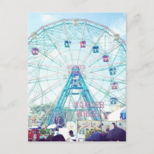 Het Reuzenrad van Coney Island Wonderwheel in de Briefkaart