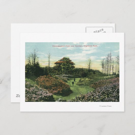 Het Rhododendron Pad en Pavilion van het Highland  Briefkaart (Voorkant / Achterkant)