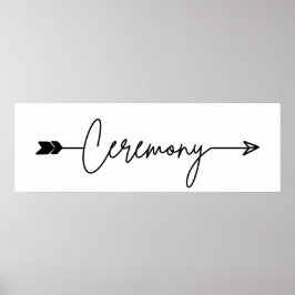 Het richtingteken voor ceremonie is juist poster