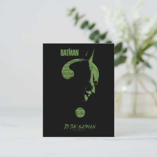 Het Riddler-vraagteken "To the Batman" Briefkaart (Staand voorkant)