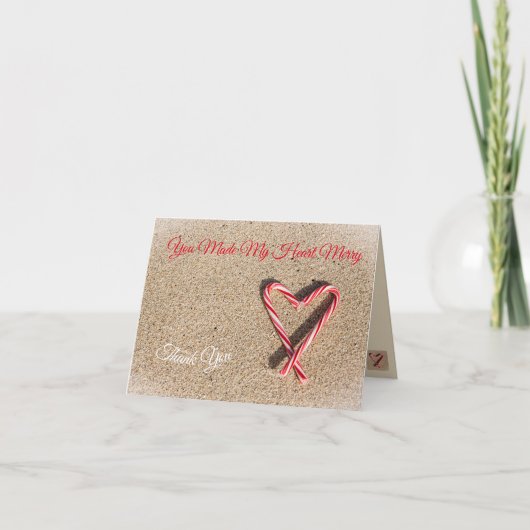 Het Riet van het Snoep van Kerstmis van de Streep Feestdagen Kaart (Voorkant)