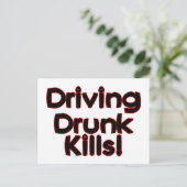 Het rijden Drink doden Briefkaart (Staand voorkant)