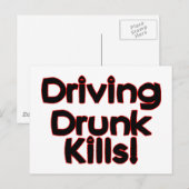 Het rijden Drink doden Briefkaart (Voorkant / Achterkant)