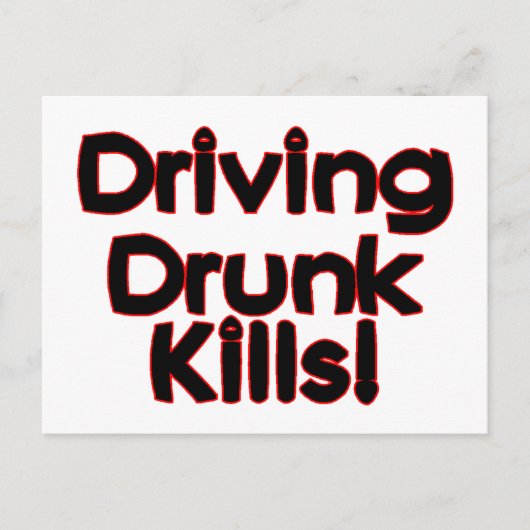 Het rijden Drink doden Briefkaart (Voorkant)