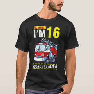 Het rijden op de brandwagen Waarschuwing Ik ben 16 T-shirt