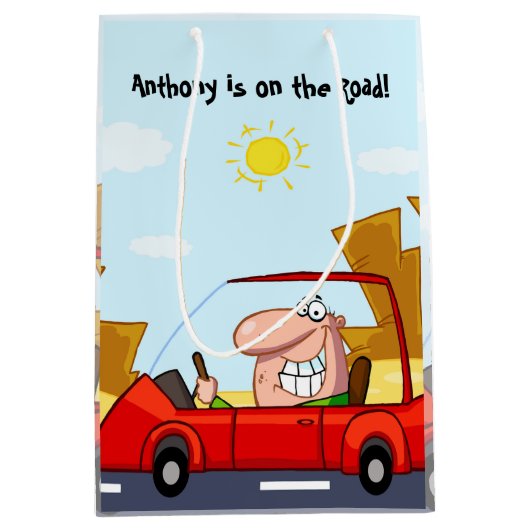 Het rijden test Gefeliciteerd Medium Cadeauzakje (Voorkant)