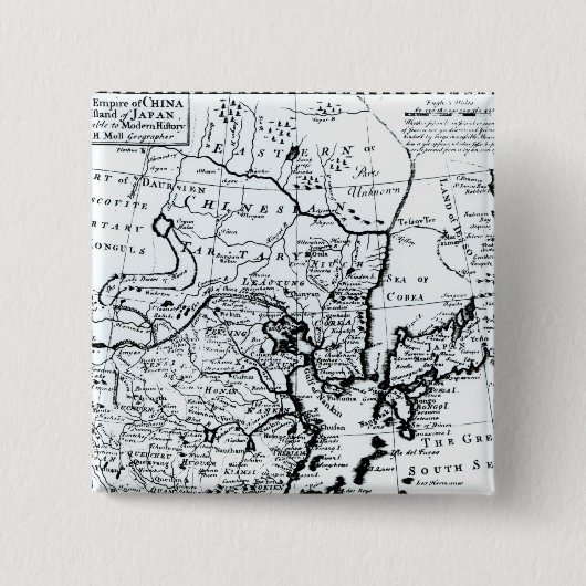 Het rijk van China en het eiland Japan Vierkante Button 5,1 Cm (Voorkant)