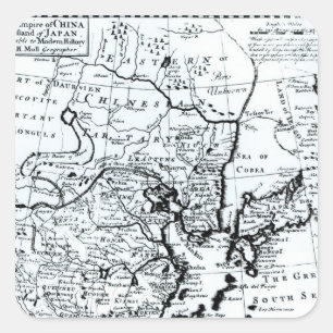 Het rijk van China en het eiland Japan Vierkante Sticker