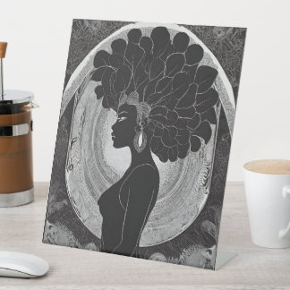 Het rijk van de raadsels reclamebord met voetstuk