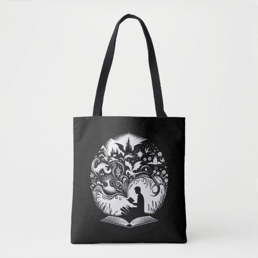 Het rijk van de verbeelding: Fantasy Books Tote Bag (Voorkant)
