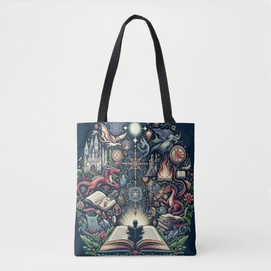 Het rijk van de verbeelding: Fantasy Books Tote Bag (Voorkant)