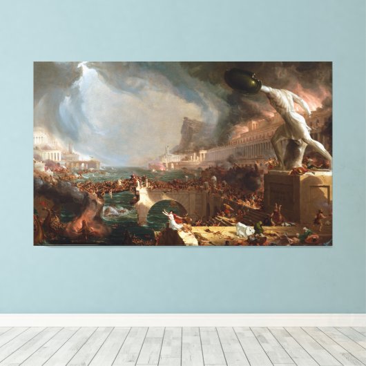 Het Rijk: Vernietiging door Thomas Cole Canvas Afdruk (Insitu (Houten vloer))