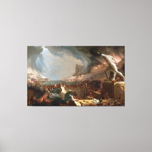 Het Rijk: Vernietiging door Thomas Cole Canvas Afdruk (Voorkant)
