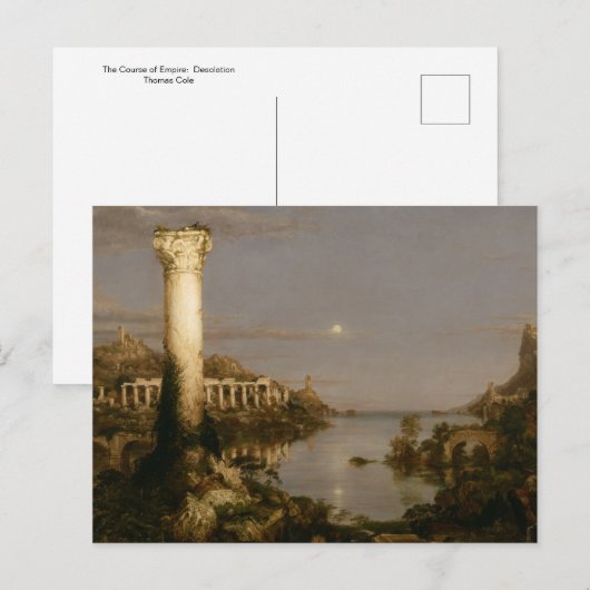 Het Rijk: Vernietiging door Thomas Cole Po Briefkaart (Voorkant / Achterkant)