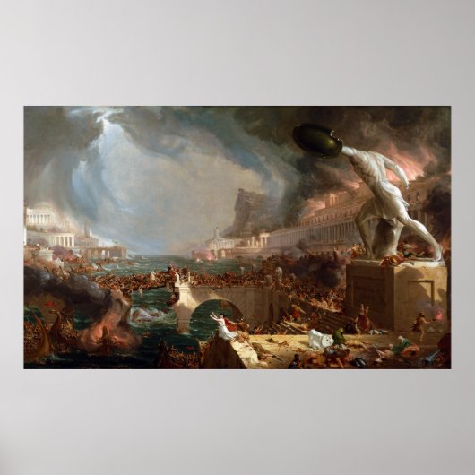Het Rijk: Vernietiging door Thomas Cole Poster (Voorkant)