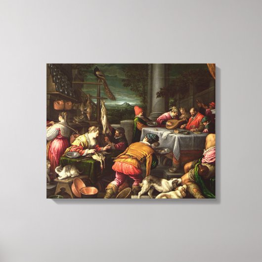 Het rijke Man en Lazarus, 1590-95 Canvas Afdruk (Voorkant)
