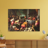 Het rijke Man en Lazarus, 1590-95 Canvas Afdruk (Insitu (Woonkamer))