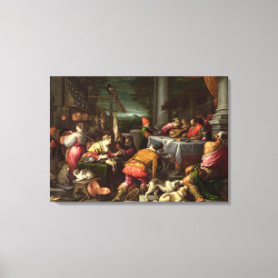 Het rijke Man en Lazarus, 1590-95 Canvas Afdruk