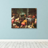 Het rijke Man en Lazarus, 1590-95 Canvas Afdruk (Insitu (Houten vloer))