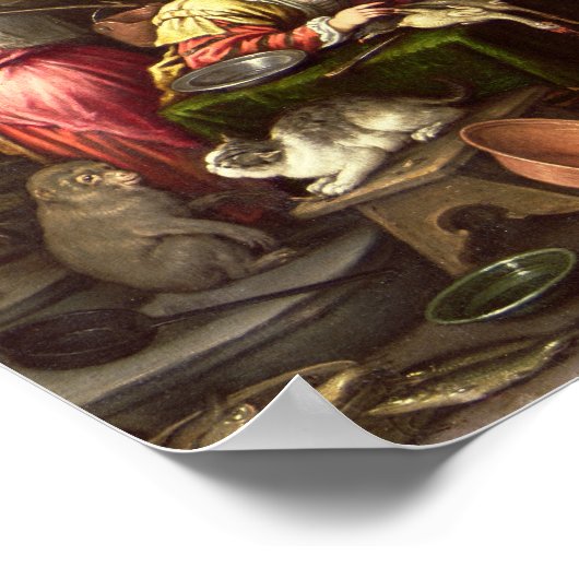 Het rijke Man en Lazarus, 1590-95 Poster (Hoek)