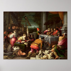 Het rijke Man en Lazarus, 1590-95 Poster