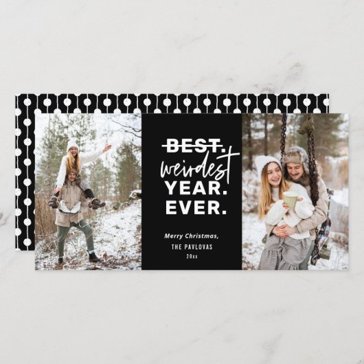 Het rijkste jaar ooit 2020 Humor zwart Feestdagenkaart (Voorkant / Achterkant)