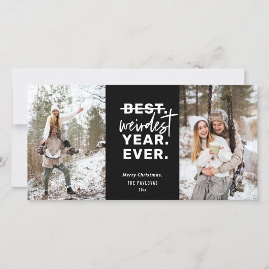 Het rijkste jaar ooit 2020 Humor zwart Feestdagenkaart (Voorkant)