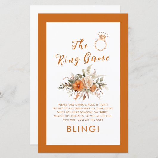 Het Ringspel Herfst Bloemen Vrijgezellenfeest Spel (Voorkant / Achterkant)