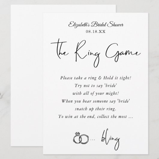 Het ringspel | VRIJGEZELLENFEEST (Voorkant / Achterkant)