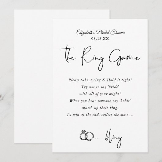 Het ringspel | VRIJGEZELLENFEEST Kaart (Voorkant / Achterkant)