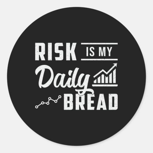 Het risico op de aandelenmarkt is mijn dagelijkse  ronde sticker (Voorkant)