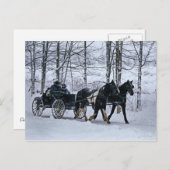 Het rit-Briefkaart van het Vervoer van de Winter Briefkaart (Voorkant / Achterkant)