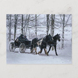 Het rit-Briefkaart van het Vervoer van de Winter Briefkaart