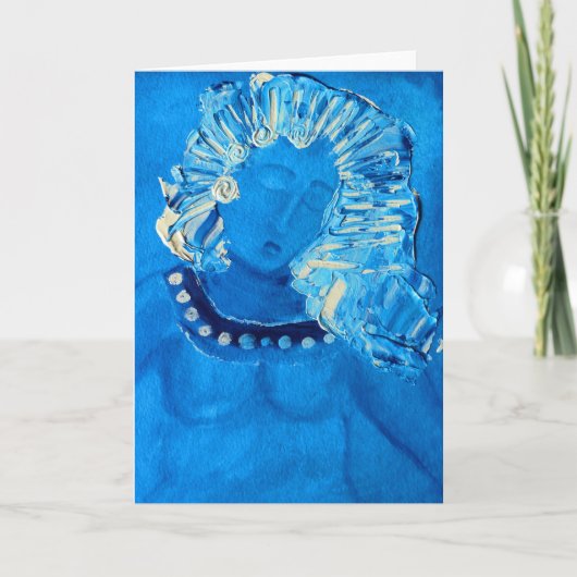 Het ritme van blauw wenskaart kaart (Voorkant)