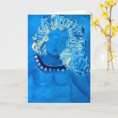 Het ritme van blauw wenskaart kaart (Gele Bloem)