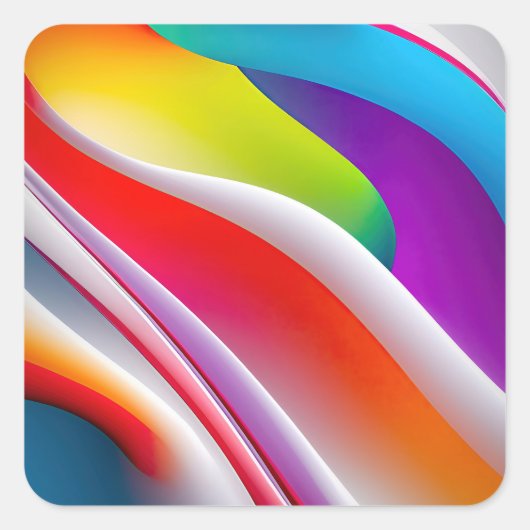 Het ritme van de golven vierkante sticker (Voorkant)