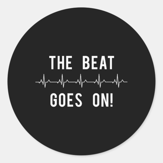 Het ritme van de hartslag gaat op het ziekenhuis ronde sticker (Voorkant)