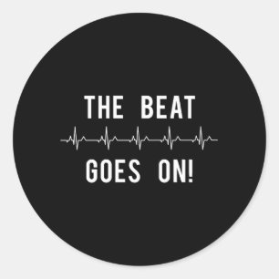 Het ritme van de hartslag gaat op het ziekenhuis ronde sticker