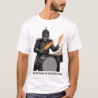 "Het Ritme van Vernietiging" Fiery Drummer Metaal T-shirt