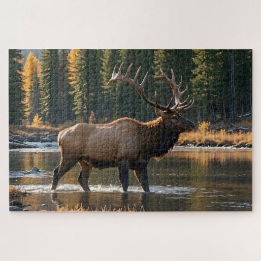 Het rivier doorwaden legpuzzel (Horizontaal)