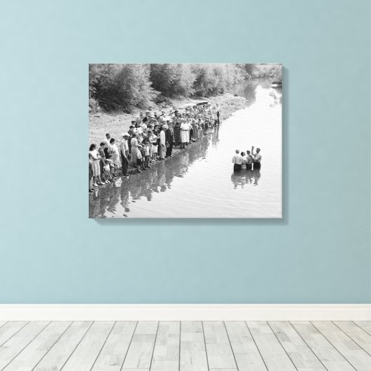 Het rivierdoopsel, 1940 canvas afdruk (Insitu (Houten vloer))