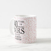 Het robijnrode Jubileum van het Huwelijk van Koffiemok (Voorkant links)