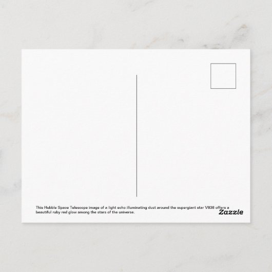 Het robijnrode Rode Kolossale Stof van de Ster Briefkaart (Achterkant)