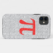 Het rode Aantal pi is een wiskundig constant symbo Case-Mate iPhone Case (Achterkant (horizontaal))