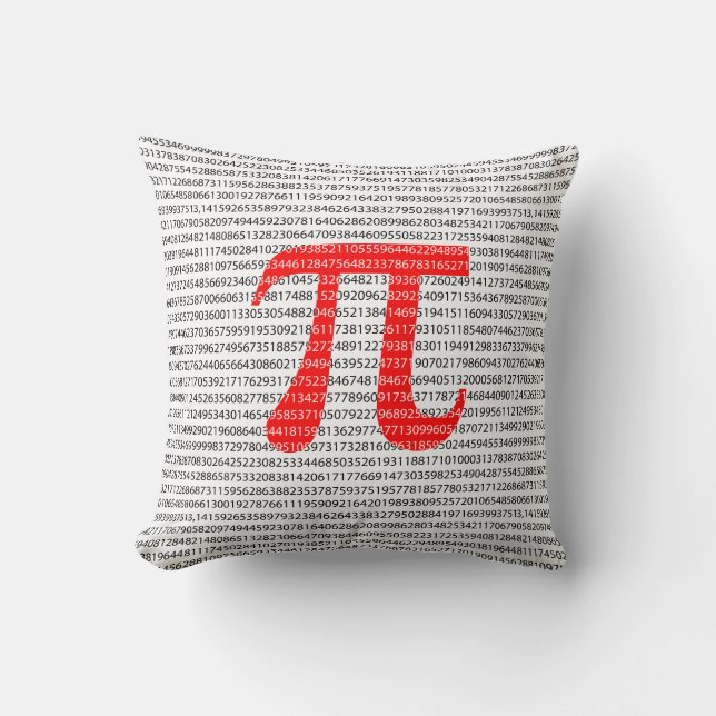 Het rode Aantal pi is een wiskundig constant symbo Kussen (Voorkant)