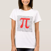 Het rode Aantal pi is een wiskundig constant symbo T-shirt (Voorkant)