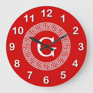 Het rode Aanvankelijke Monogram van het Lijst Wht Grote Klok