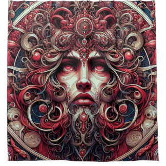 Het rode album Shower Curtain Douchegordijn