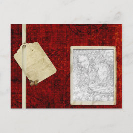het rode antiek fotomalplaatje van het label briefkaart