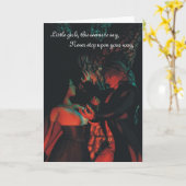 Het rode Berijdende Wenskaart van Halloween van de Kaart (Gele Bloem)